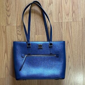 Dooney & Bourke Metallic Blue Shoulder Tote